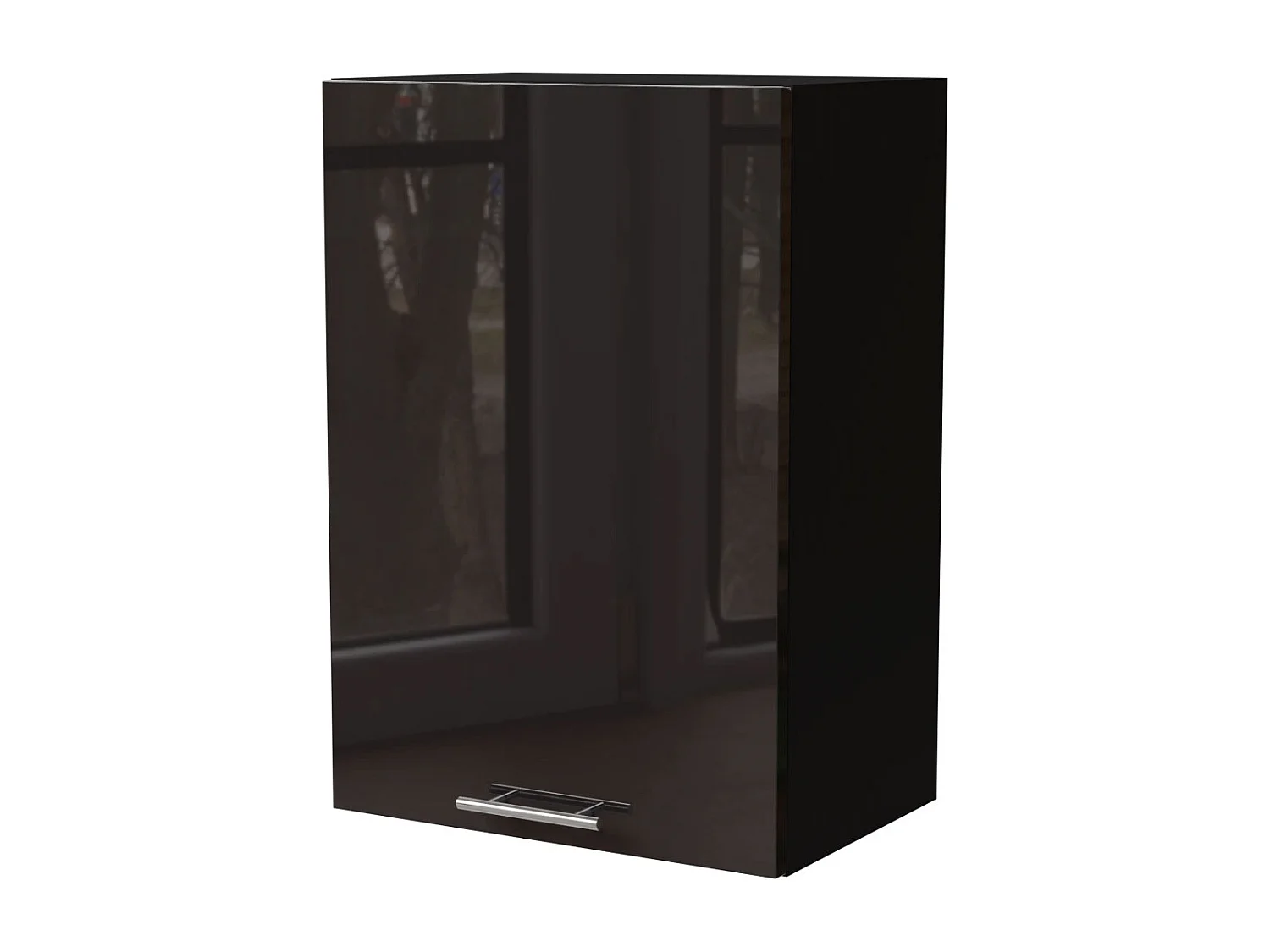 KÜCHENHÄNGESCHRANK Essen W2/50 Schwarz Hochglanz / Schwarz Matt 50 / 32,5 / 72cm