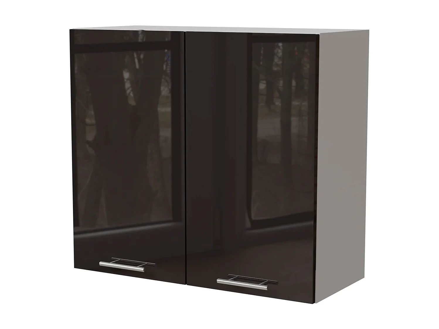 KÜCHENHÄNGESCHRANK Essen W3/80 Schwarz Hochglanz / Weiß Matt 80 / 32,5 / 72cm