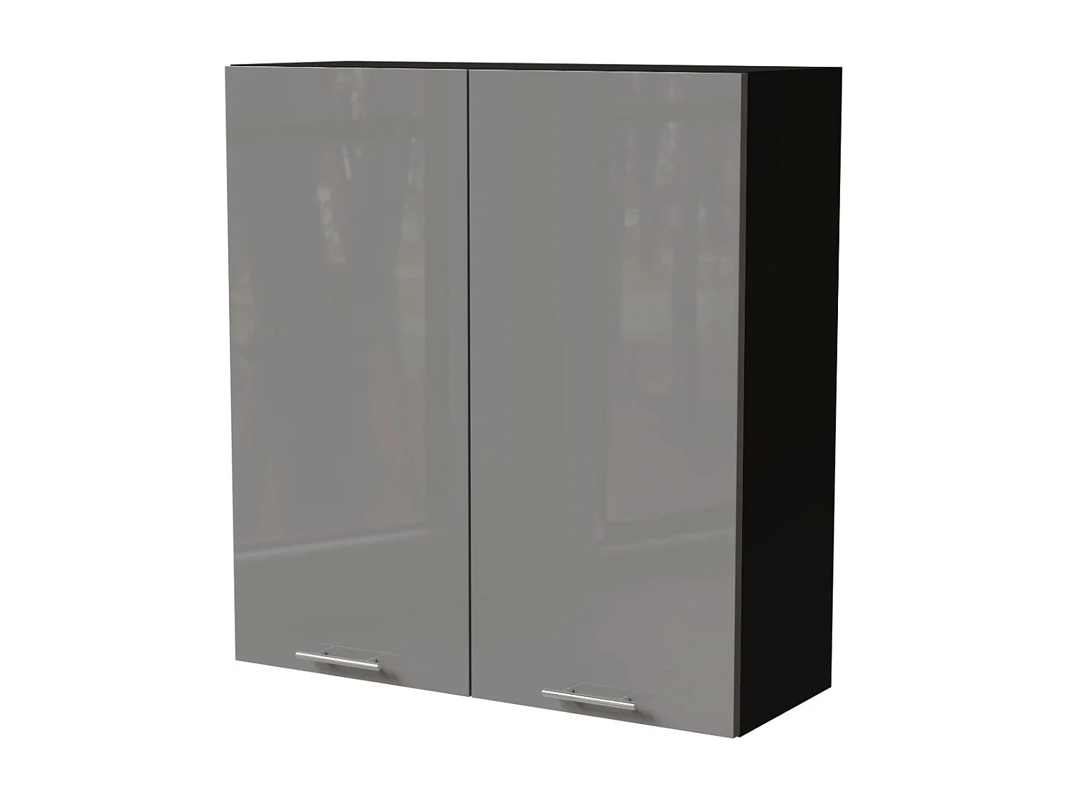 HÄNGESCHRANK Essen W4/90 Grau Hochglanz / Schwarz Matt 90 / 32,5 / 96cm