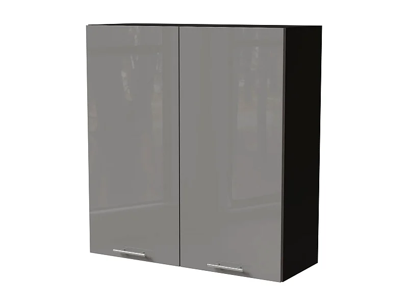 HÄNGESCHRANK Essen W4/90 Grau Hochglanz / Schwarz Matt 90 / 32,5 / 96cm