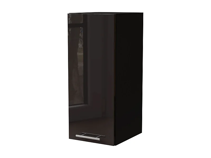 KÜCHENHÄNGESCHRANK Essen W2/30 Schwarz Hochglanz / Schwarz Matt 30 / 32,5 / 72cm