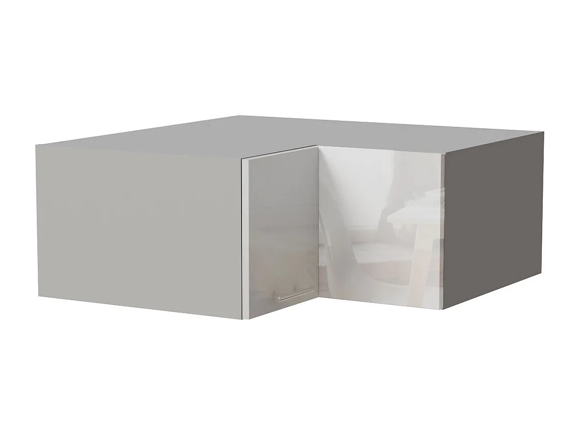 ECK-AUFSATZSCHRANK Essen W14/90/36 Weiß Hochglanz / Grau Matt 90 / 90 / 36cm