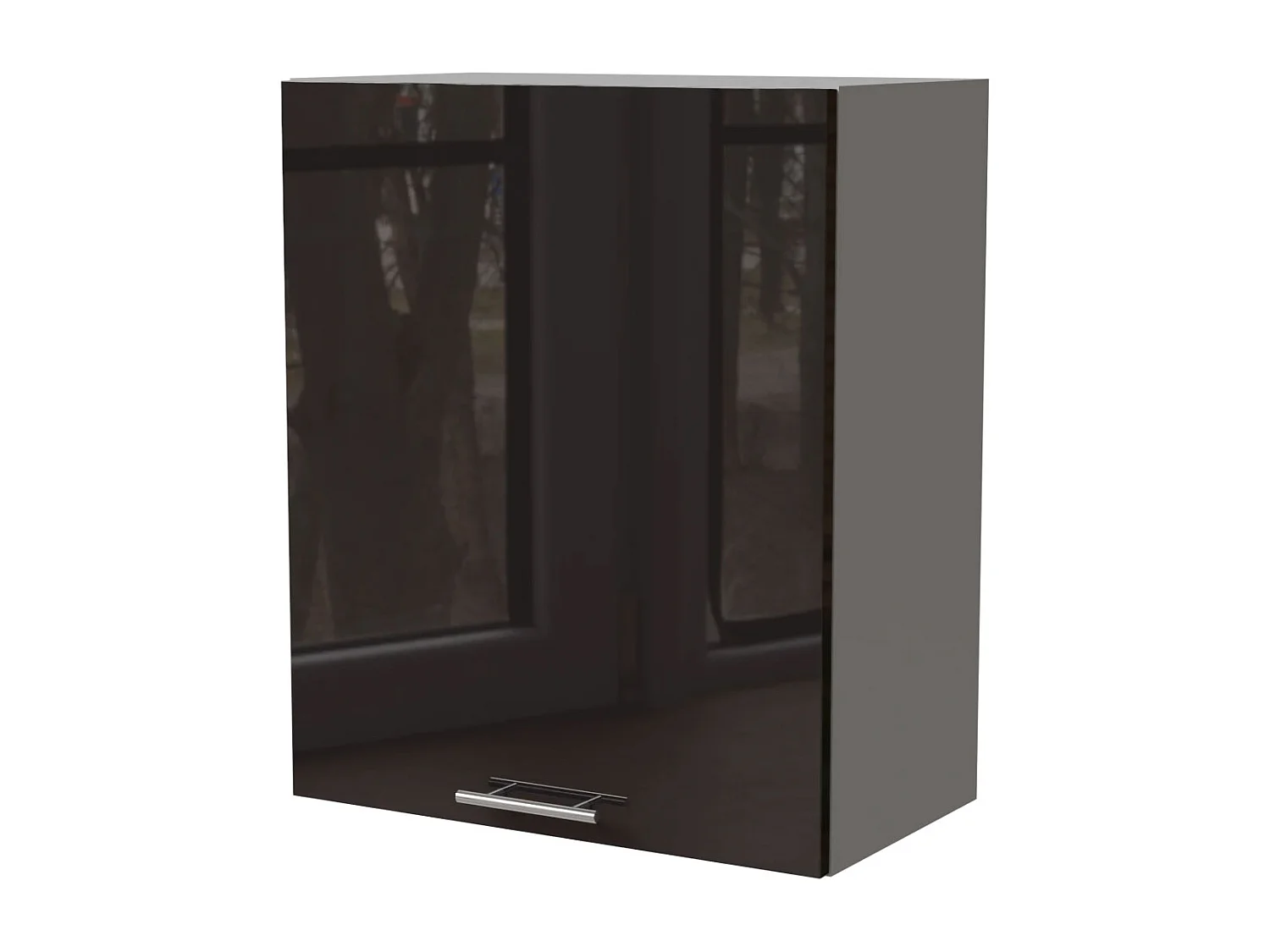 KÜCHENHÄNGESCHRANK Essen W2/60 Schwarz Hochglanz / Grau Matt 60 / 32,5 / 72cm