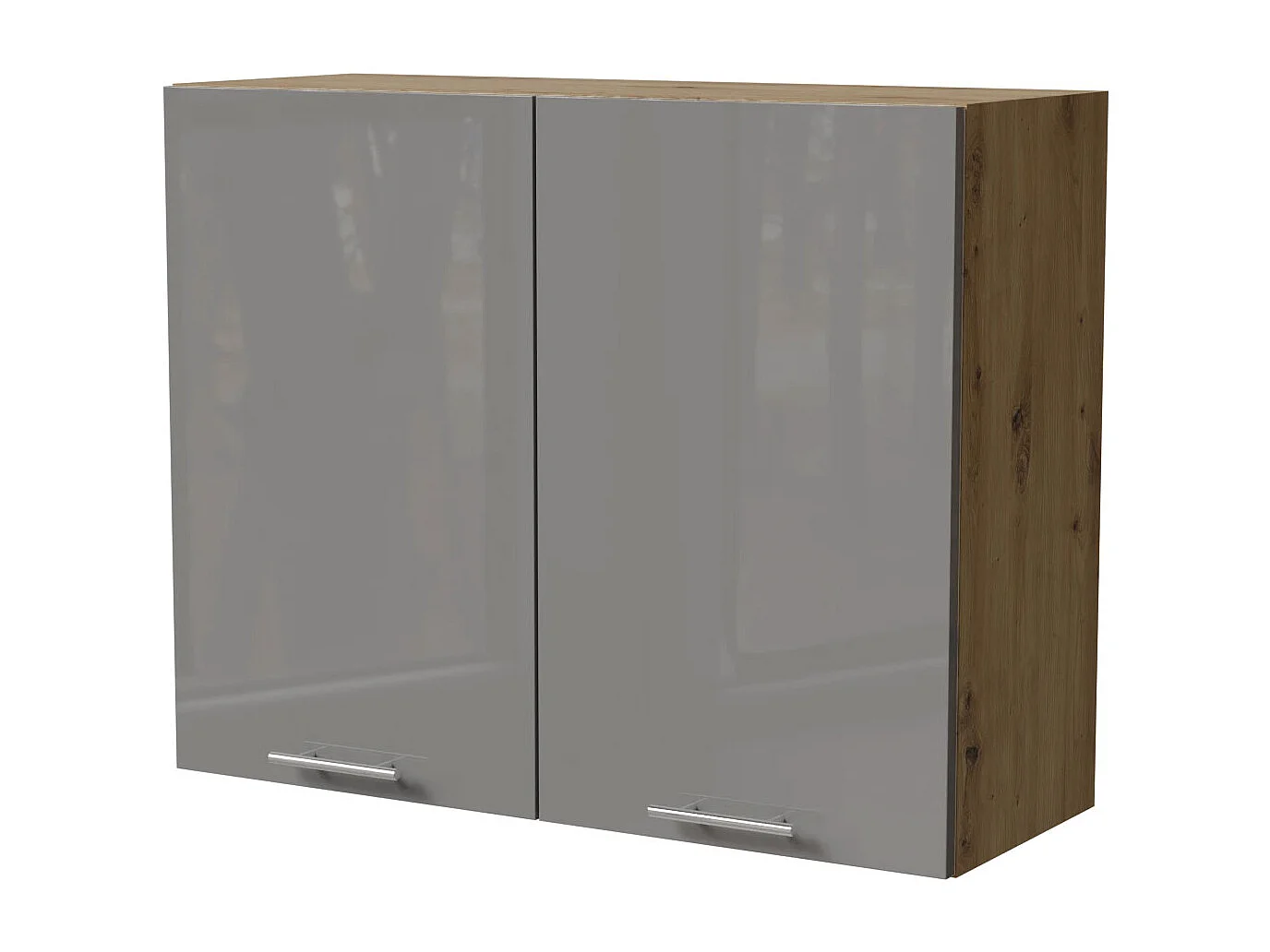 KÜCHENHÄNGESCHRANK Essen W3/90 Grau Hochglanz / Eiche Artisan Matt 90 / 32,5 / 72cm