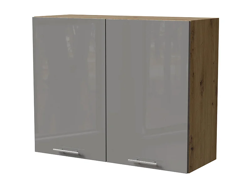 KÜCHENHÄNGESCHRANK Essen W3/90 Grau Hochglanz / Eiche Artisan Matt 90 / 32,5 / 72cm