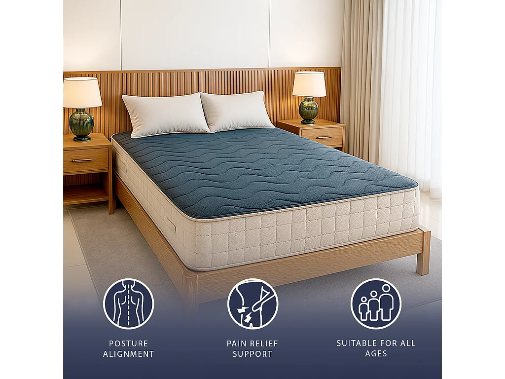 Matelas double français 140x190 mousse mémoire 9 zones H18 orthopédique hypoallergénique