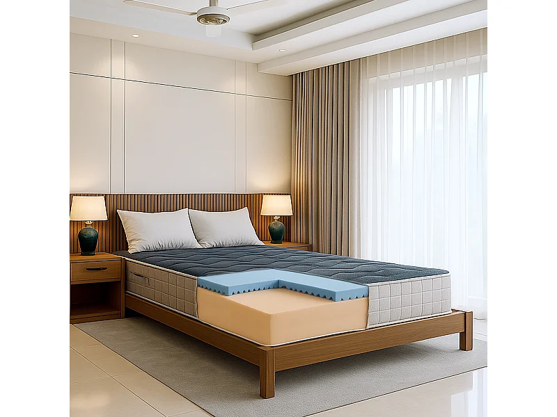 Matelas double français 140x190 mousse mémoire 9 zones H18 orthopédique hypoallergénique