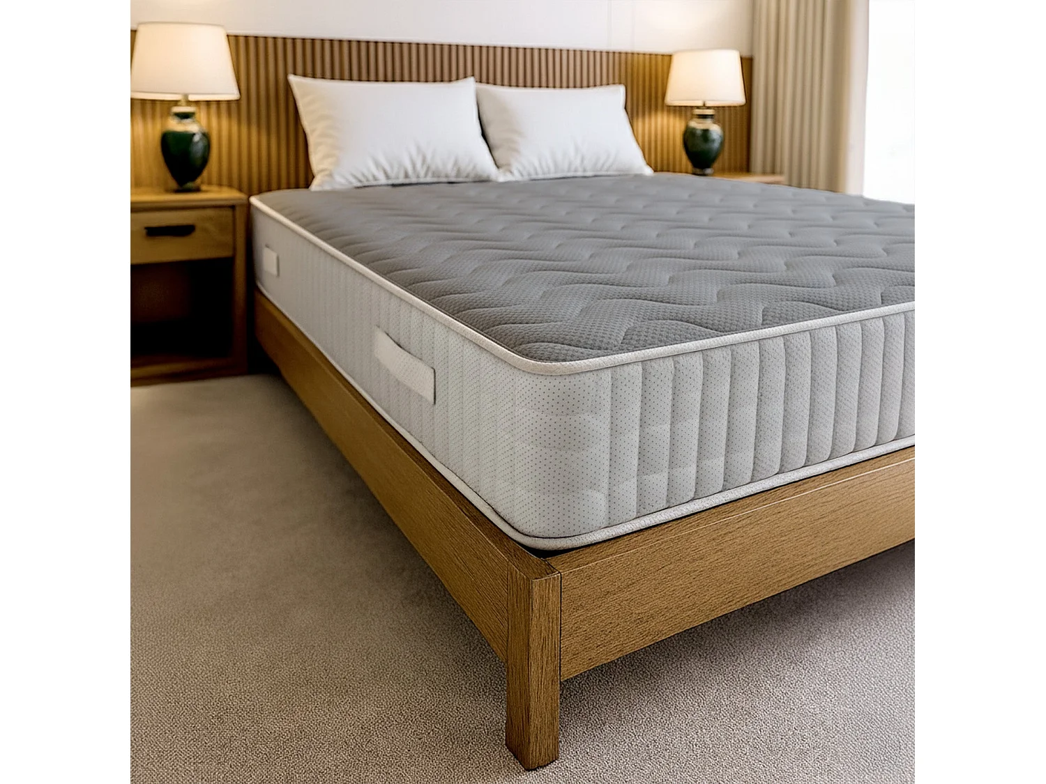 Tweepersoonsmatras 160x190 cm traagschuim 9 zones Hoogte 22 cm Orthopedisch Ademend