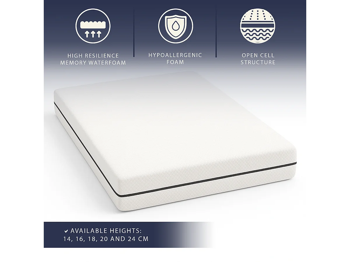Matelas 80 X 190 | Hauteur 16 cm | Orthopédique | Hypoallergénique | Fabriqué en Italie