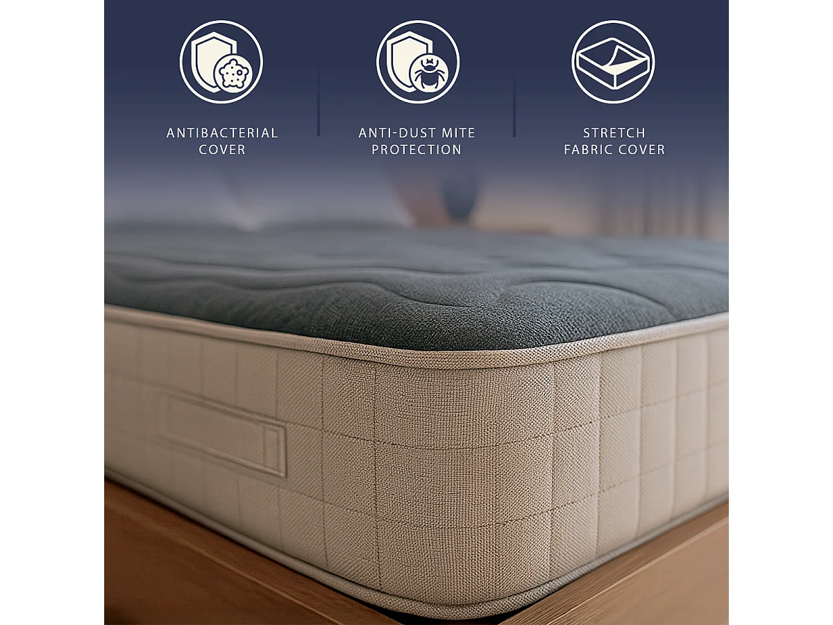 Frans tweepersoonsmatras 140x190 cm traagschuim 9 zones Hoogte 22 cm Orthopedisch Ademend