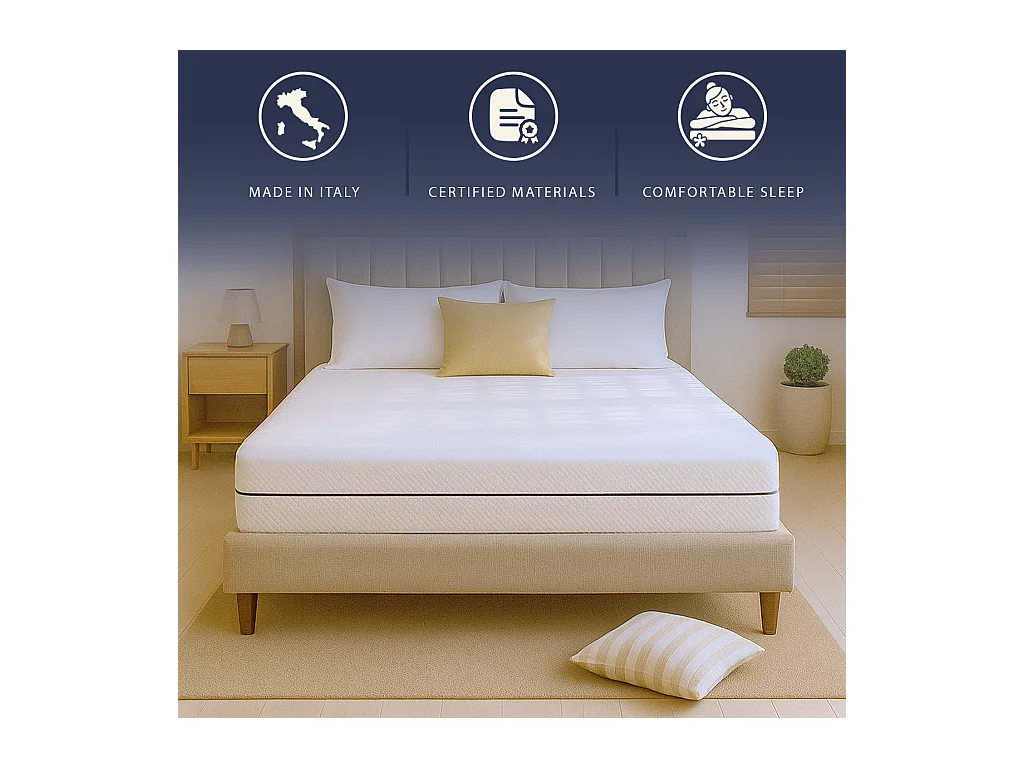 Materac francuski 140x190 H20 | Ortopedyczny | Hipoalergiczny | Wyprodukowano we Włoszech