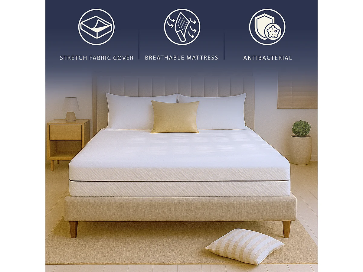 Matelas 140 X 190 | Hauteur 20 cm | Orthopédique | Hypoallergénique | Fabriqué en Italie