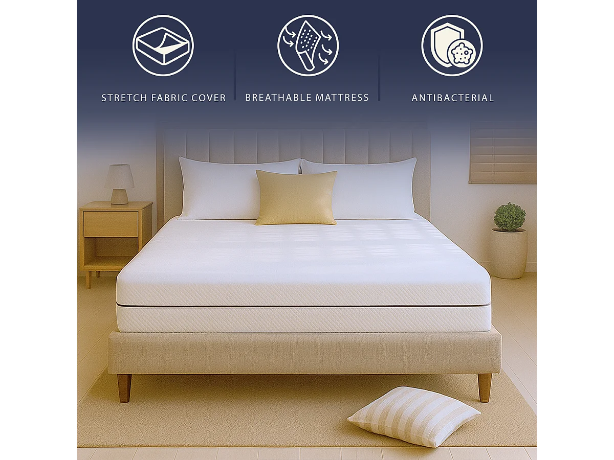 Matelas 140 X 200 | Hauteur 18 cm | Orthopédique | Hypoallergénique | Fabriqué en Italie