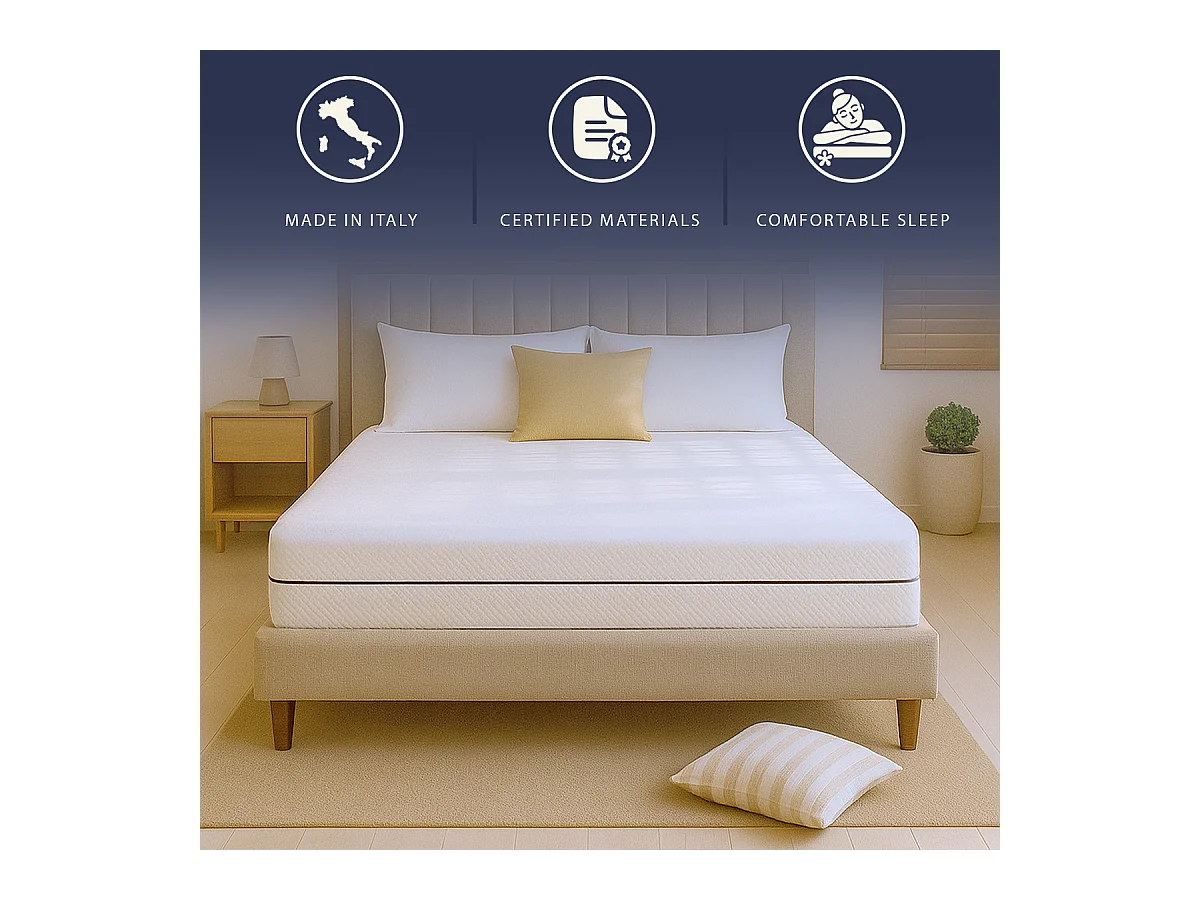 Doppelmatratze 160 X 190 | Höhe 16 cm | Orthopädisch | Antiallergisch | Made in Italy