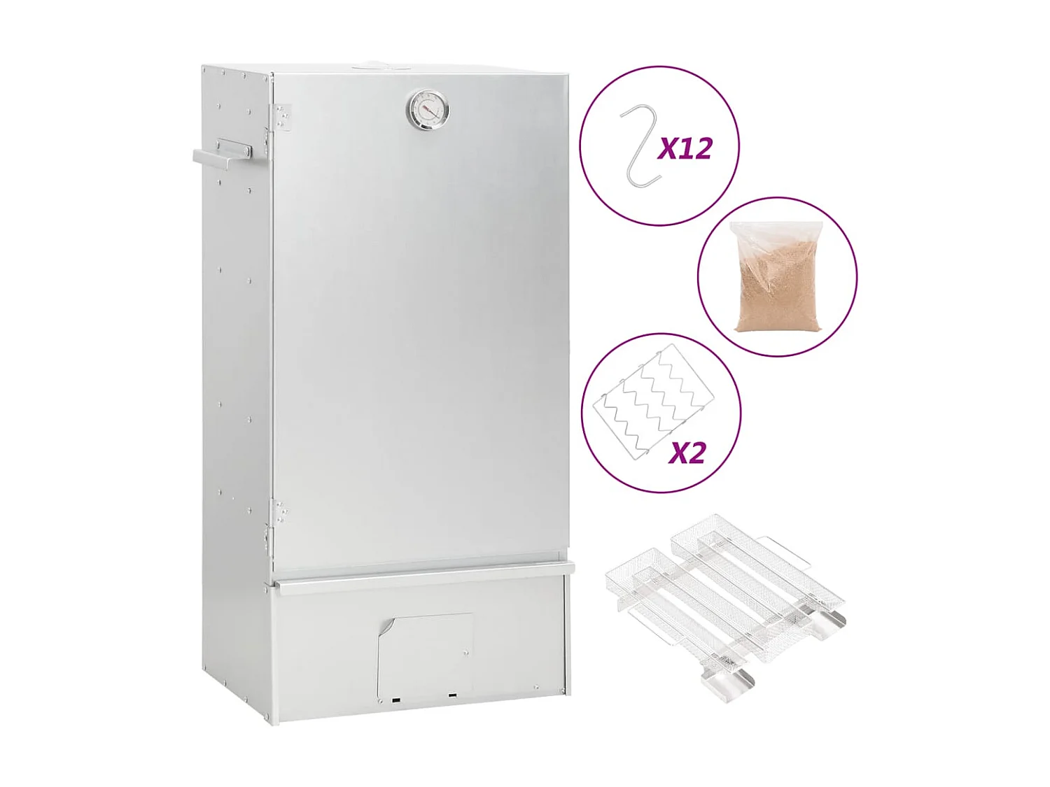 Forno Affumicatore BBQ Generatore Fumo Freddo Acciaio Zincato