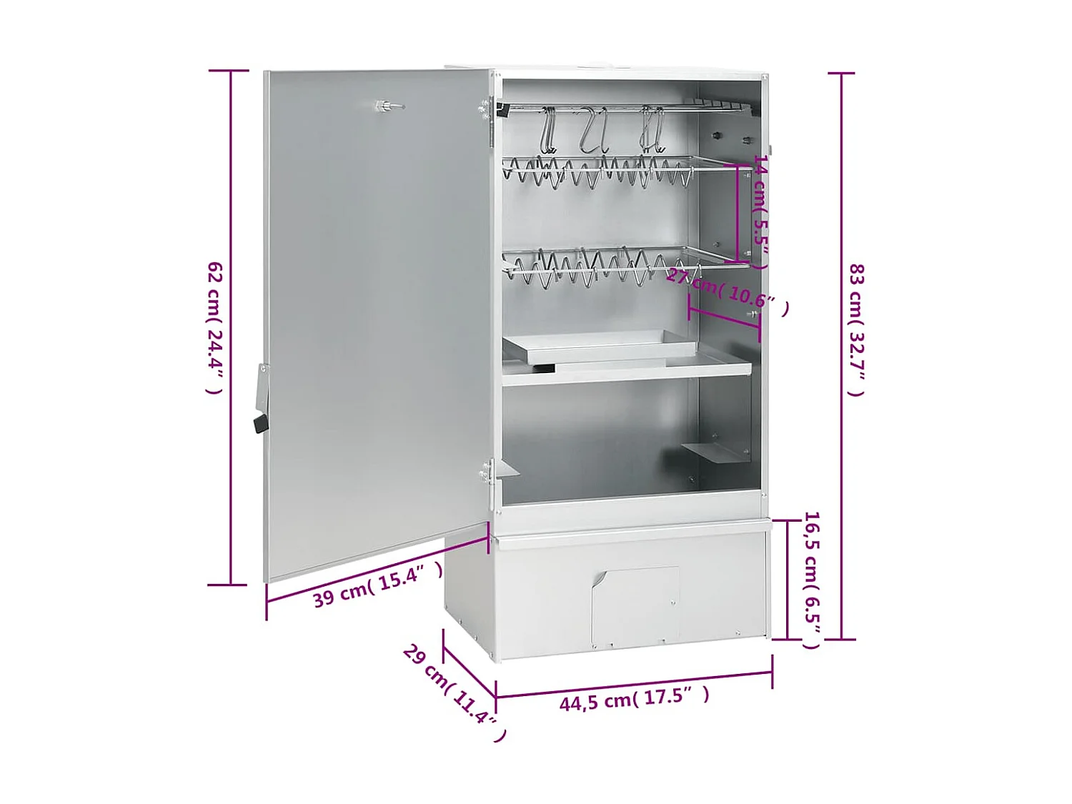 Forno Affumicatore BBQ Generatore Fumo Freddo Acciaio Zincato