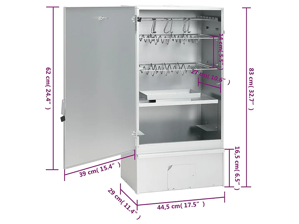 BBQ-rookoven met koude rookgenerator gegalvaniseerd staal