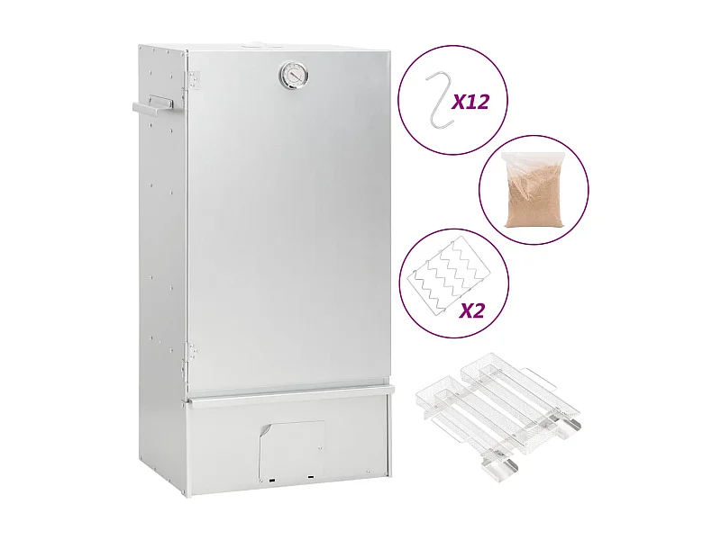 Defumador p/ churrasqueira c/ gerador fumo frio aço galvanizado