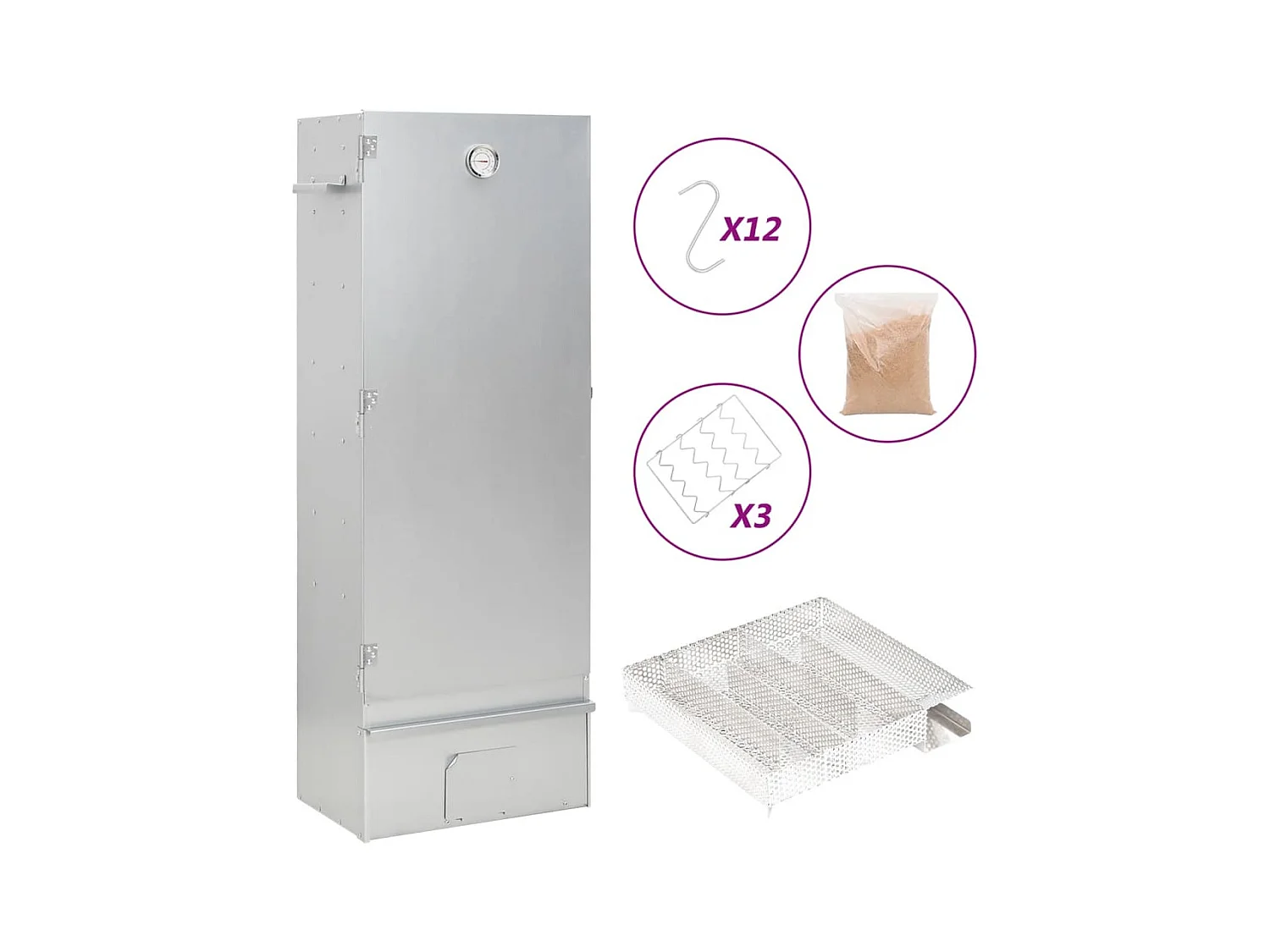 Defumador p/ churrasqueira c/ gerador fumo frio aço galvanizado