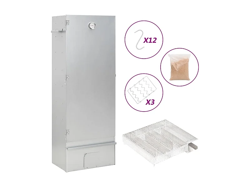 Defumador p/ churrasqueira c/ gerador fumo frio aço galvanizado