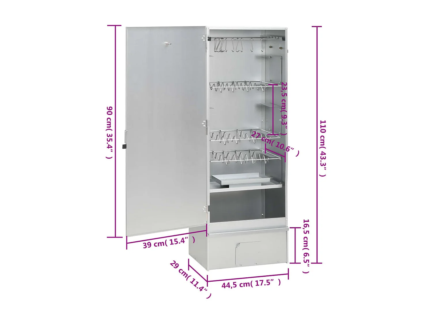 Horno ahumador de BBQ con generador humo frío acero galvanizado