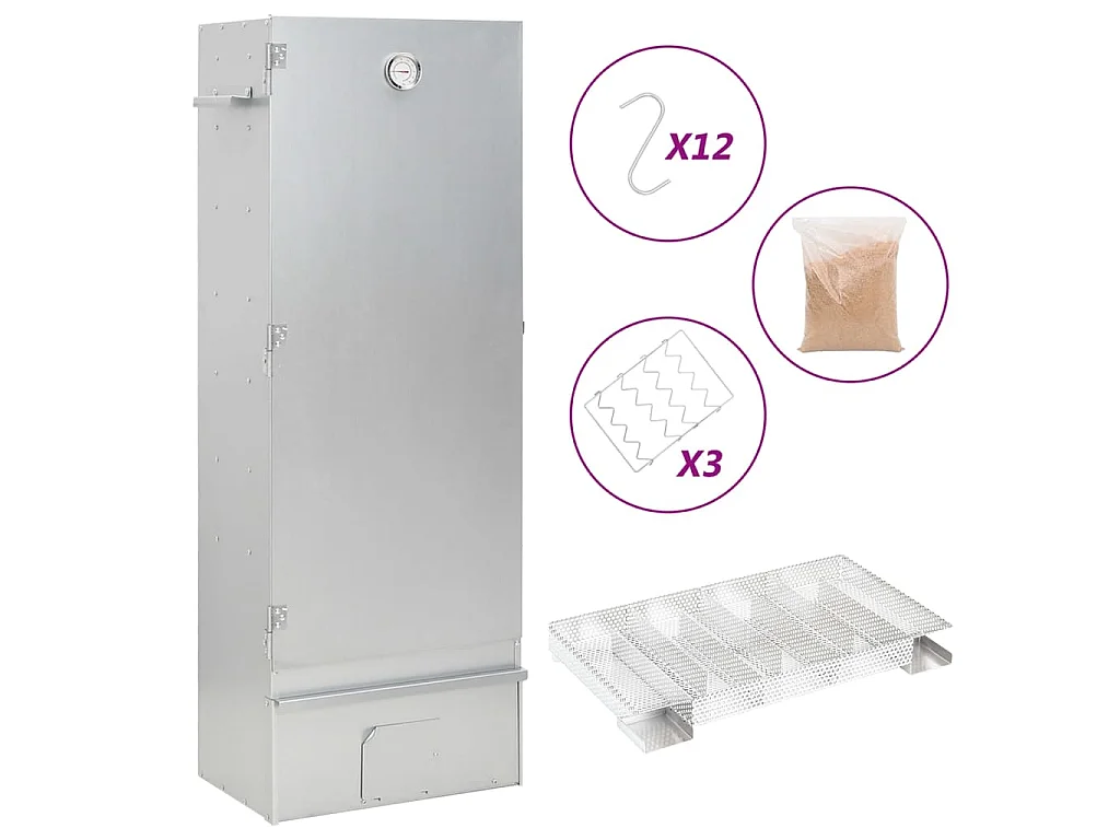 Defumador p/ churrasqueira c/ gerador fumo frio aço galvanizado