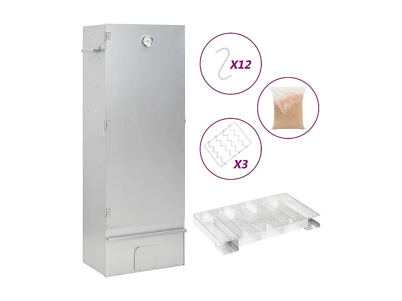 Defumador p/ churrasqueira c/ gerador fumo frio aço galvanizado