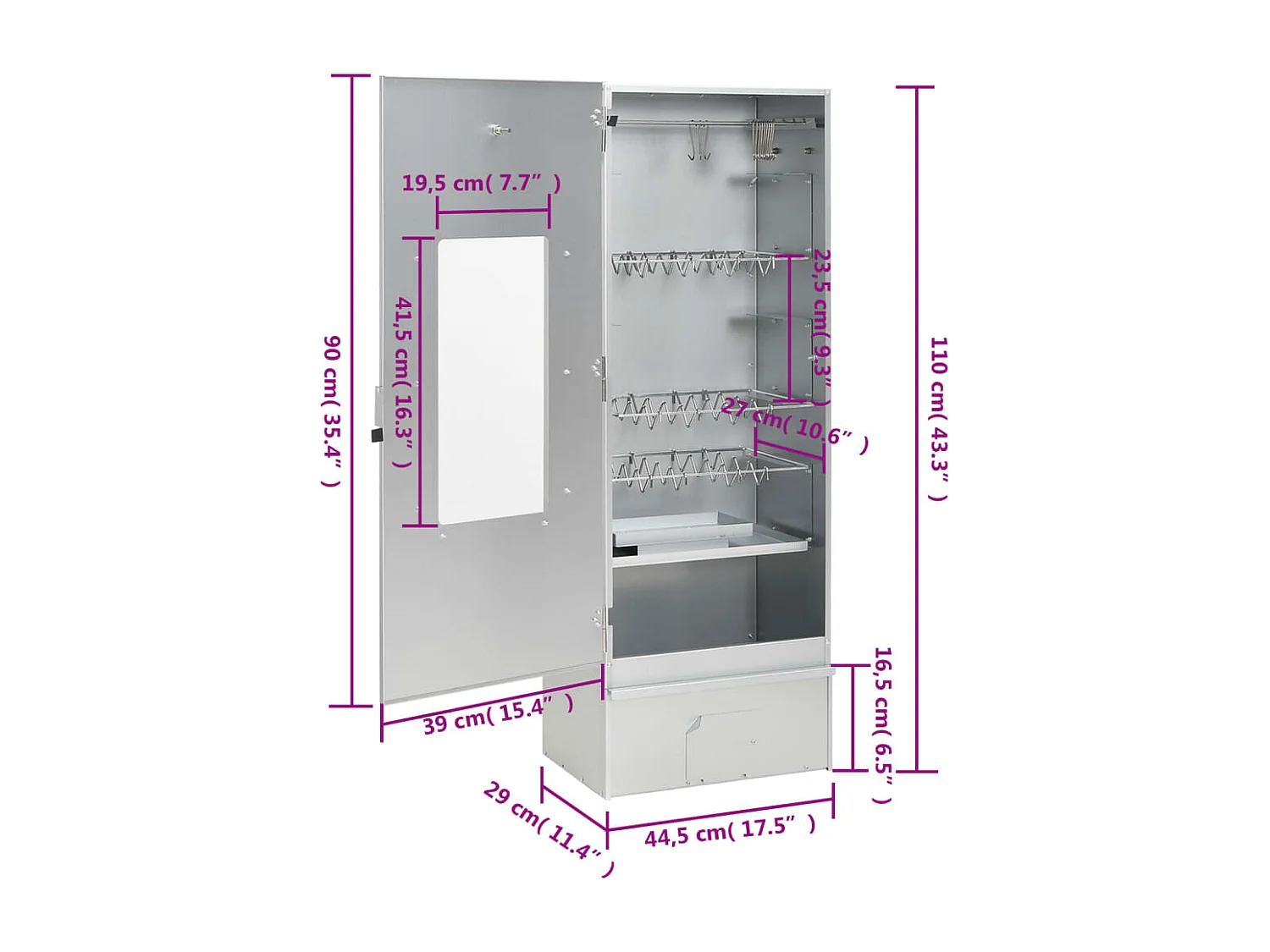Räucherofen mit Kaltrauchgenerator Verzinkter Stahl