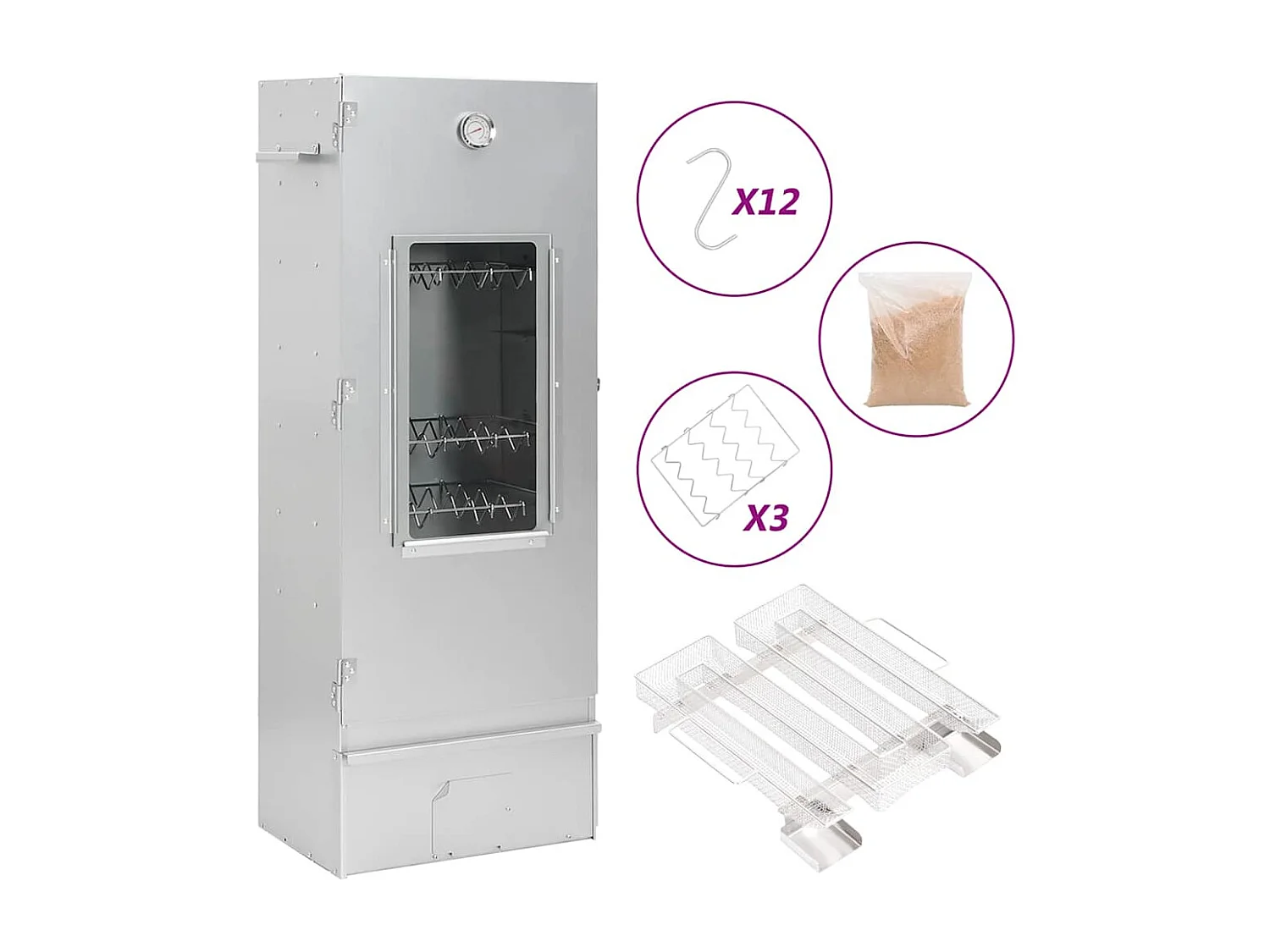 Forno Affumicatore BBQ Generatore Fumo Freddo Acciaio Zincato