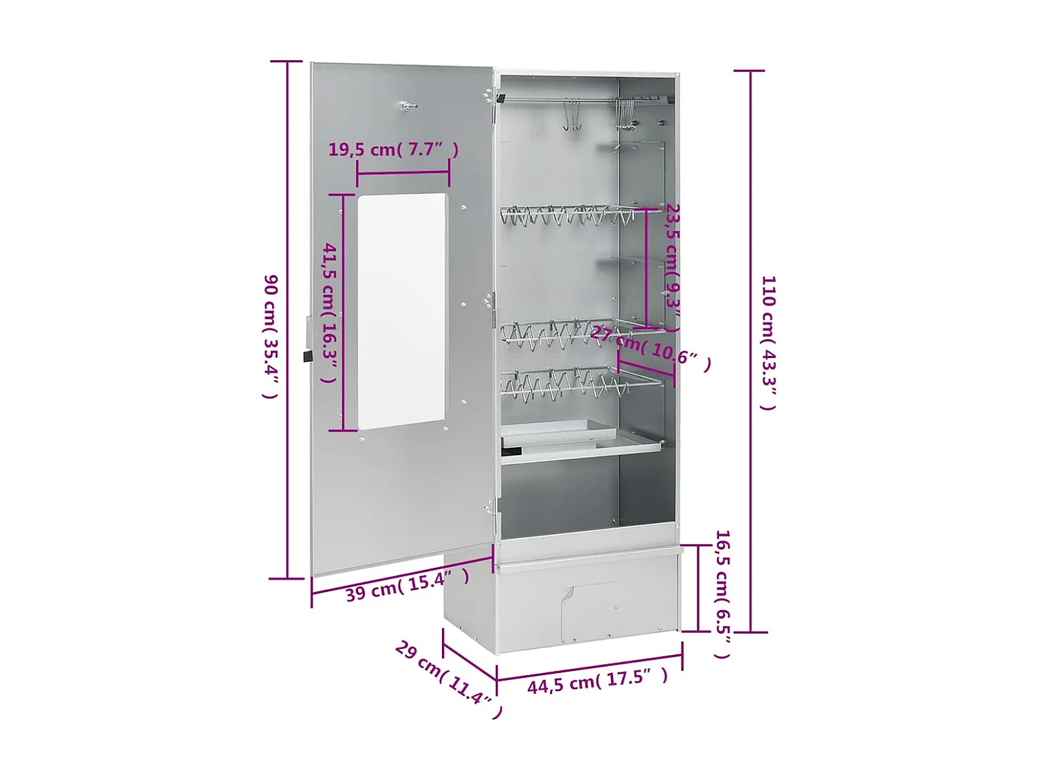 Forno Affumicatore BBQ Generatore Fumo Freddo Acciaio Zincato