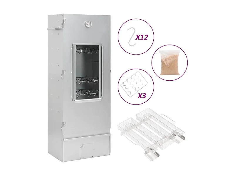 Defumador p/ churrasqueira c/ gerador fumo frio aço galvanizado