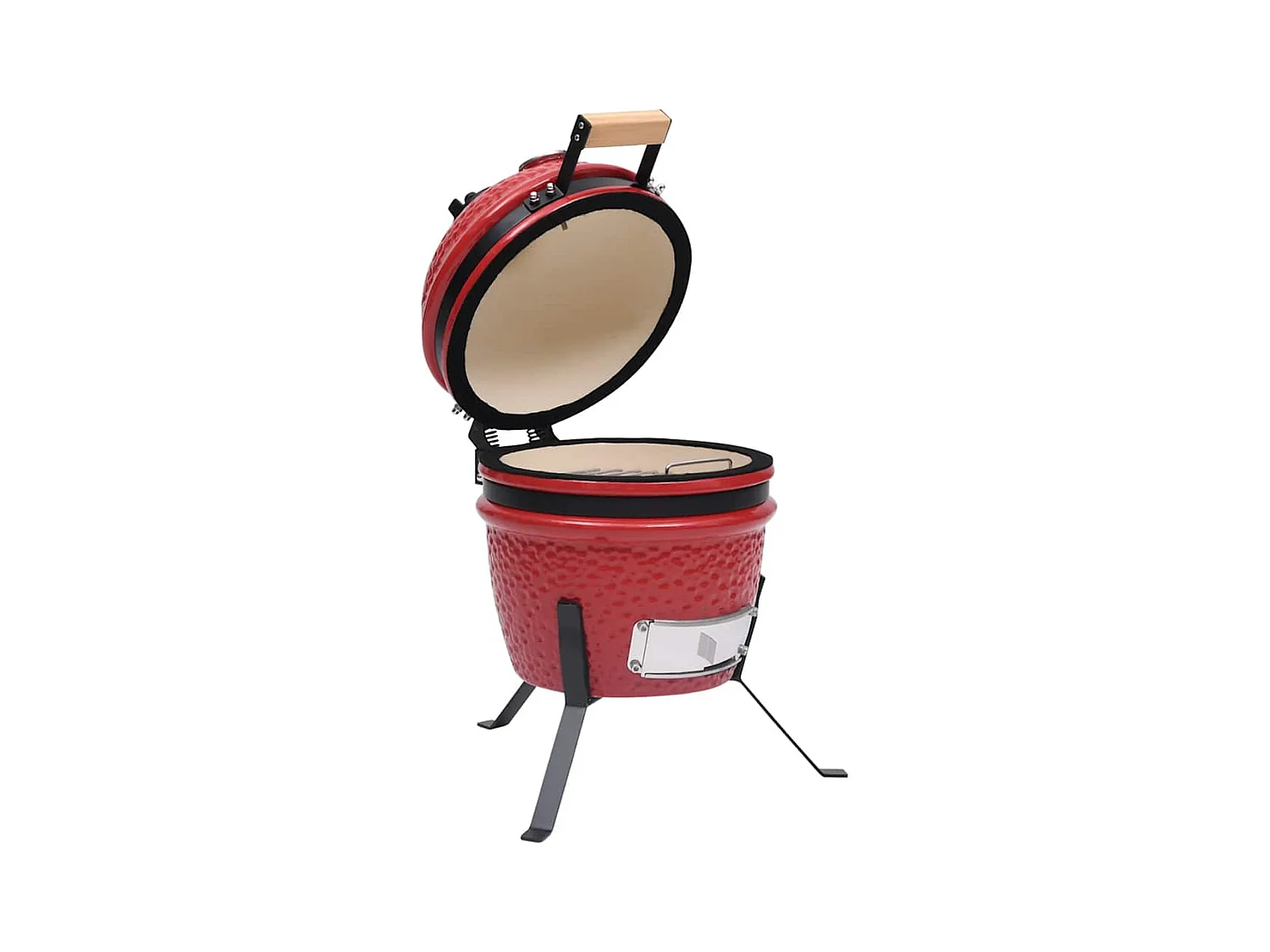 Barbecue à fumoir Kamado 2-en-1 Céramique 56 cm Rouge