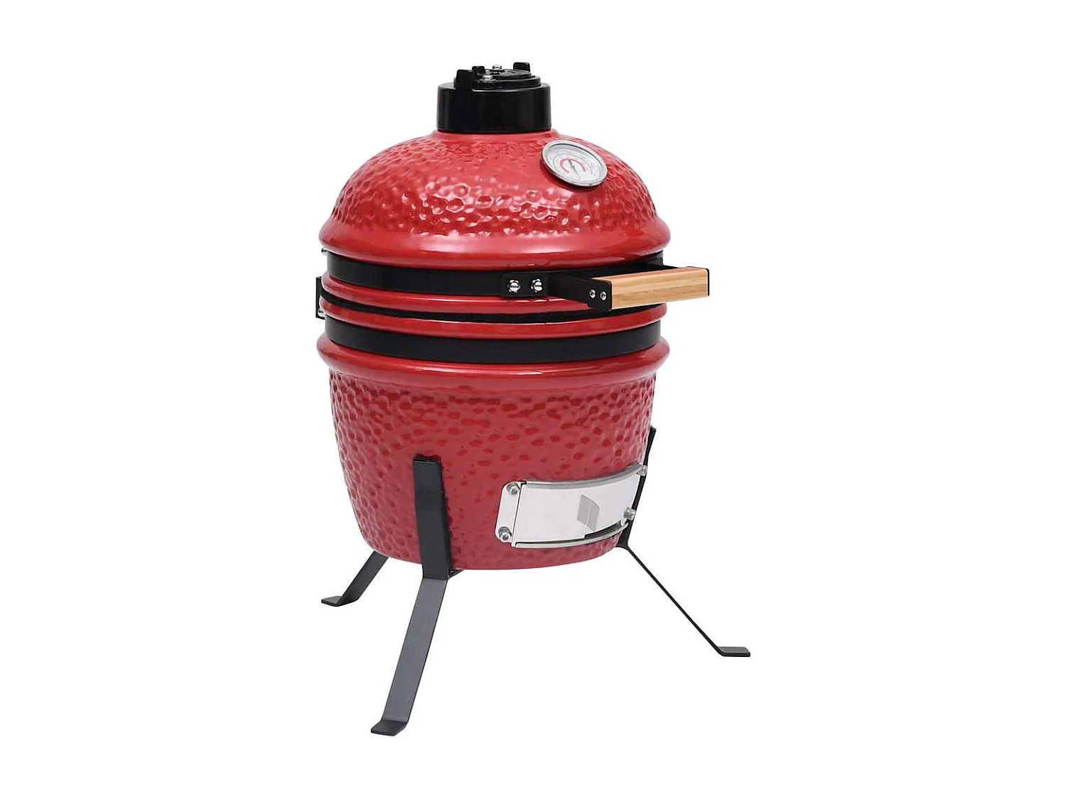 Churrasqueira/defumador Kamado 2-em-1 cerâmica 56 cm vermelho