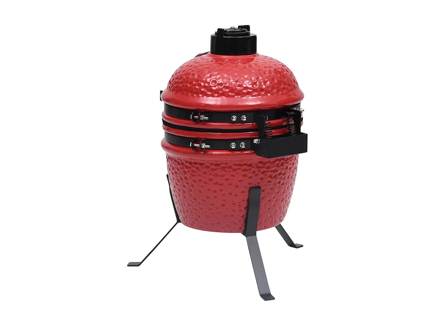 Churrasqueira/defumador Kamado 2-em-1 cerâmica 56 cm vermelho
