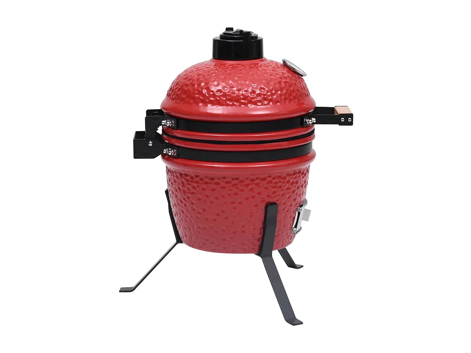 Churrasqueira/defumador Kamado 2-em-1 cerâmica 56 cm vermelho