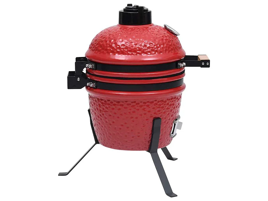 Barbecue à fumoir Kamado 2-en-1 Céramique 56 cm Rouge