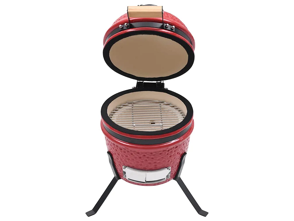 Barbecue à fumoir Kamado 2-en-1 Céramique 56 cm Rouge