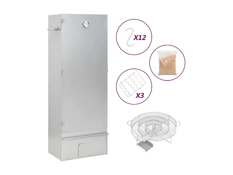 Defumador p/ churrasqueira c/ gerador fumo frio aço galvanizado