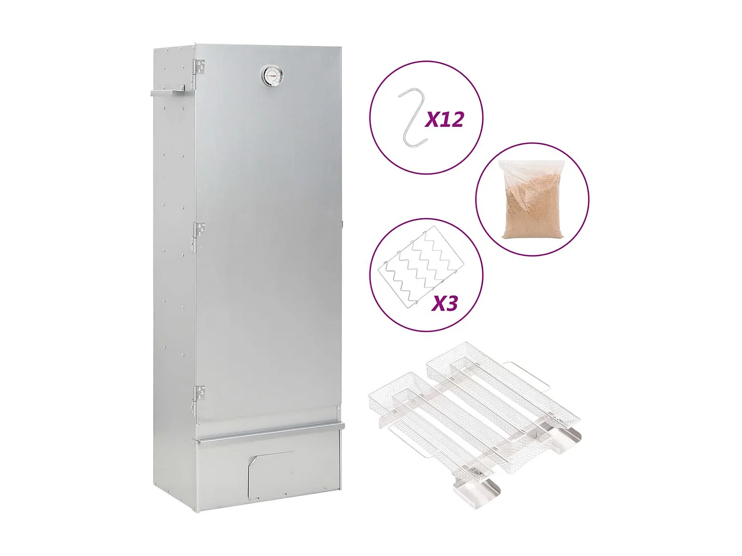 Forno Affumicatore BBQ Generatore Fumo Freddo Acciaio Zincato