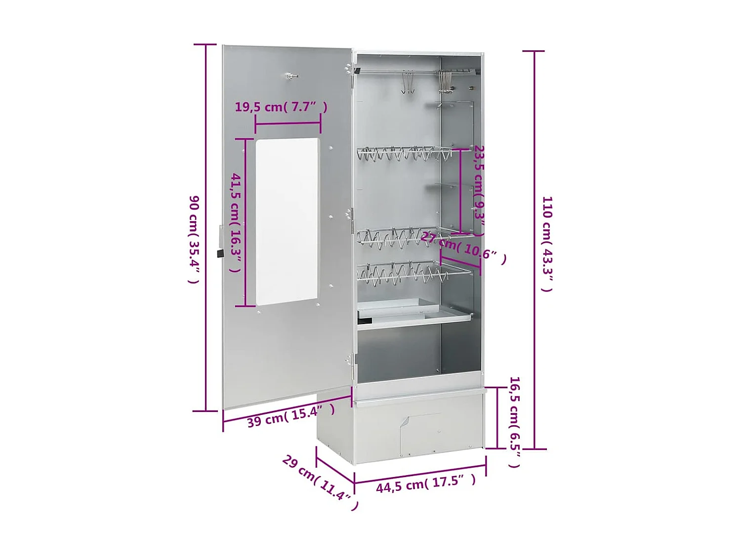 Räucherofen mit Kaltrauchgenerator Verzinkter Stahl
