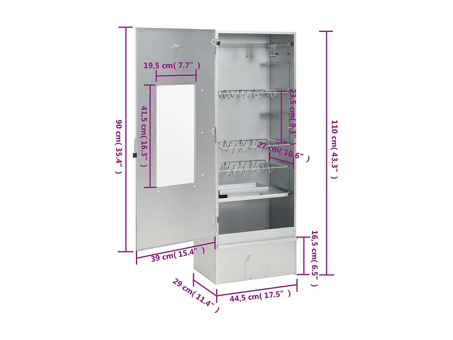 Räucherofen mit Kaltrauchgenerator Verzinkter Stahl
