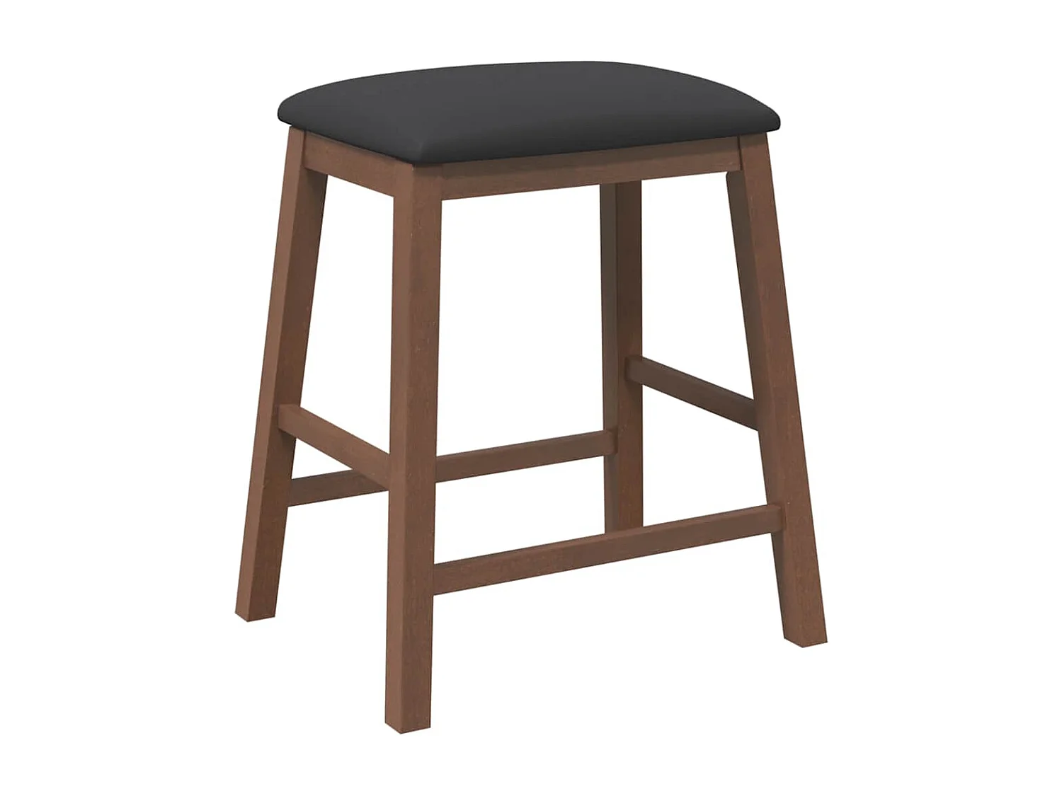 Barstühle mit Kissen 2 Stk. Braun Massivholz Gummibaum