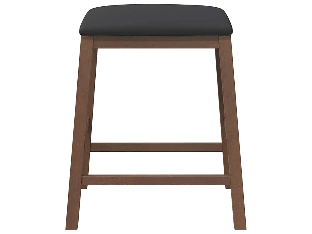 Barstoelen met kussens 2 st massief hout rubber bruin