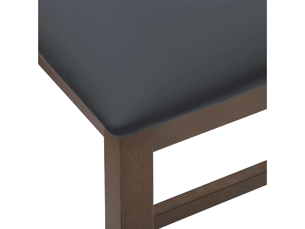 Barstoelen met kussens 2 st massief hout rubber bruin