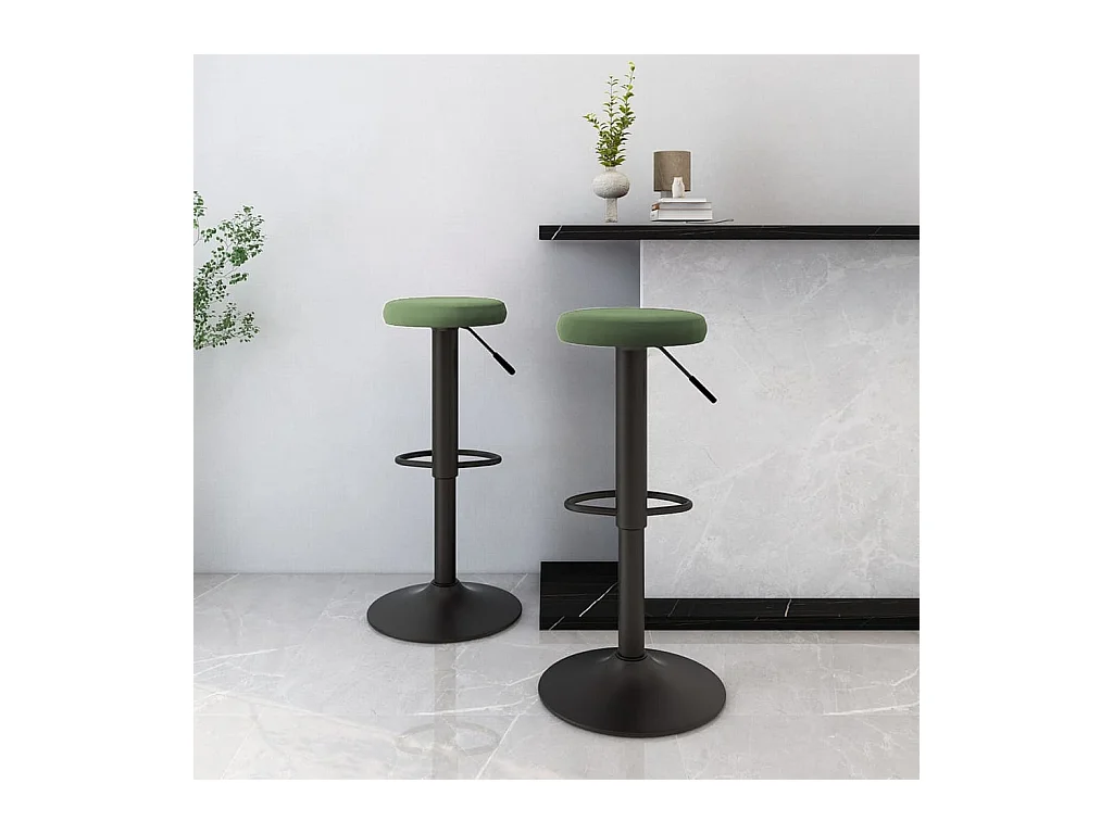 Tabourets de bar lot de 2 vert foncé velours