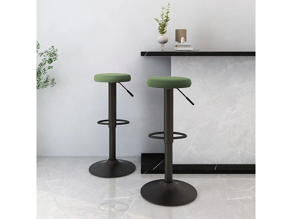 Barhocker 2 Stk. Dunkelgrün Samt