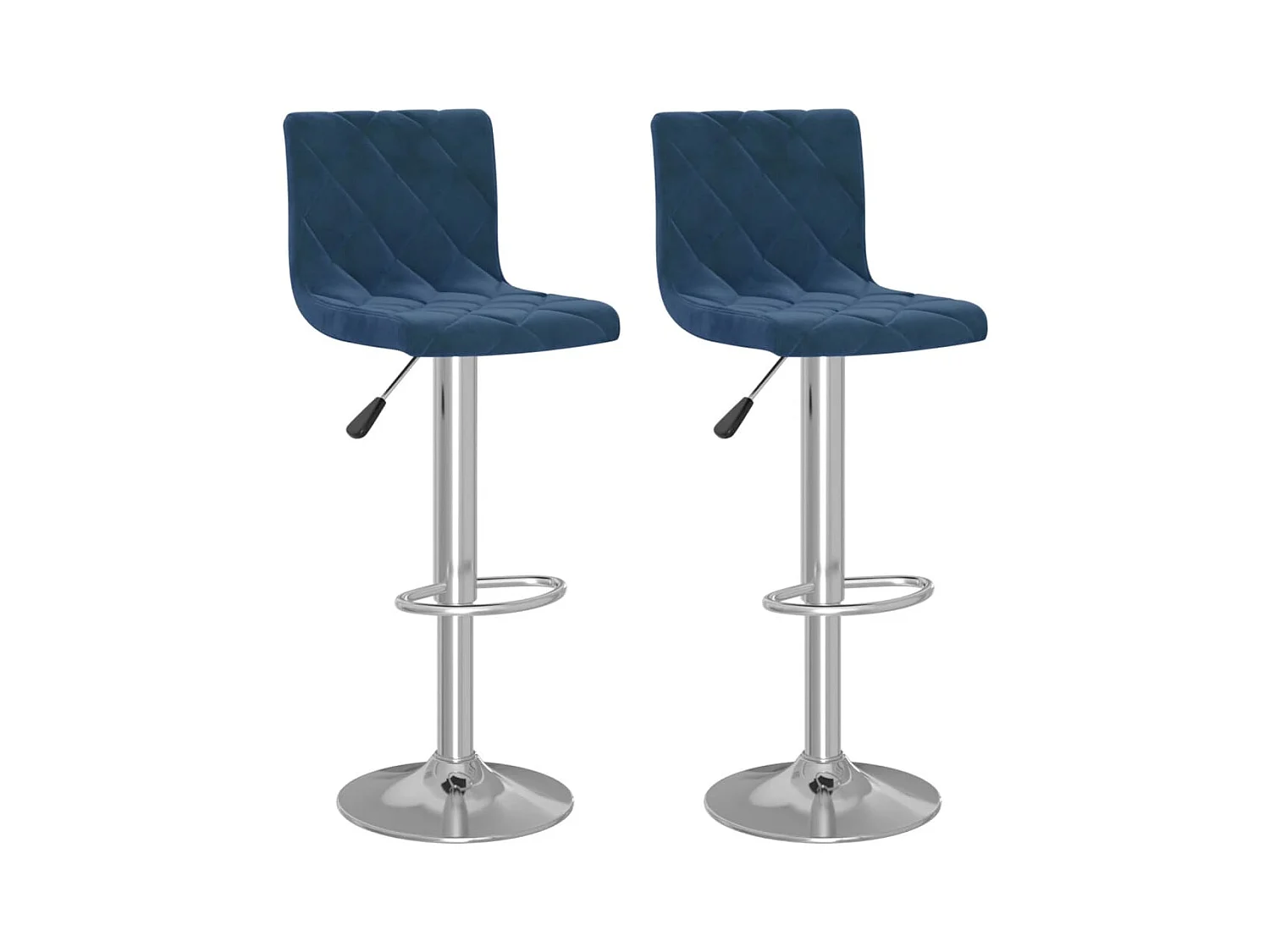 Tabourets de bar lot de 2 bleu velours