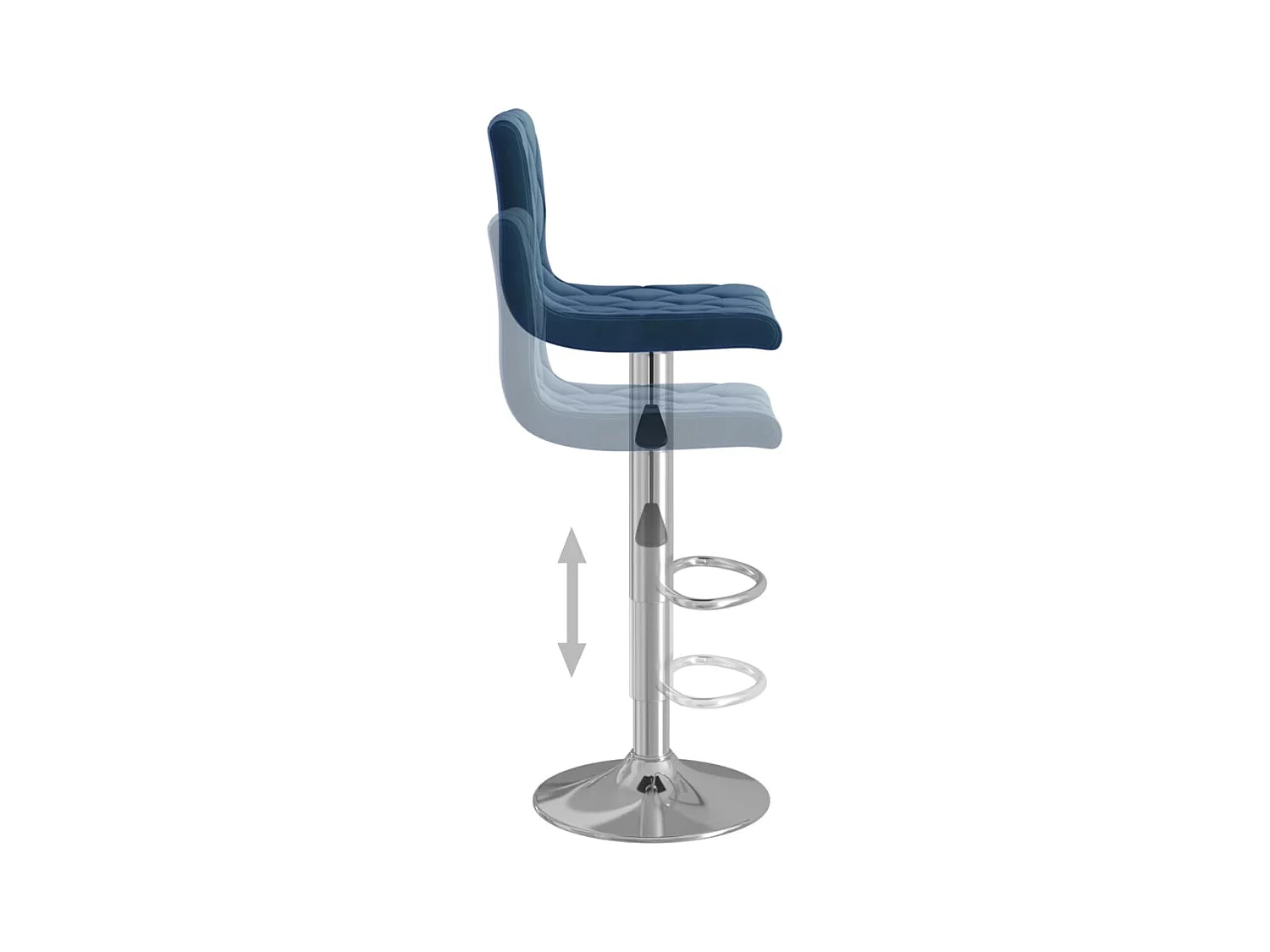 Barhocker 2 Stk. Blau Samt