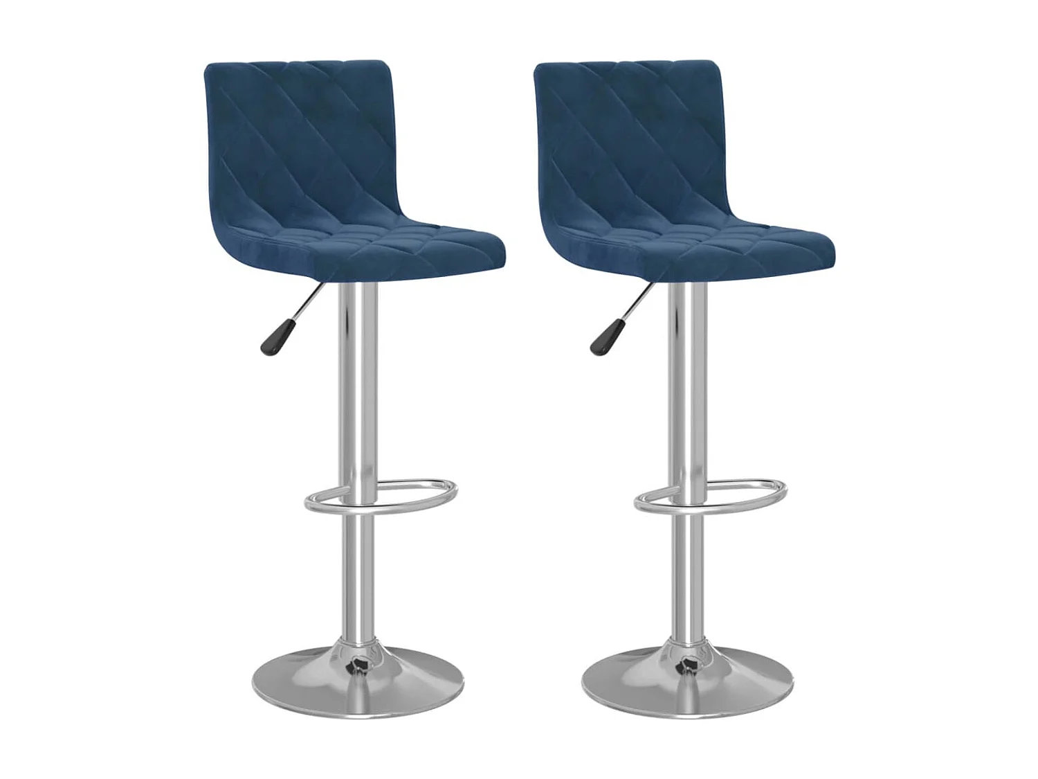 Tabourets de bar lot de 2 bleu velours
