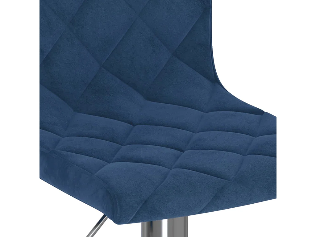 Tabourets de bar lot de 2 bleu velours